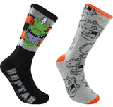 NICKELODEON RUGRATS Men's 2 Pair Of REPTAR Socks - Novelty Socks And Slippers