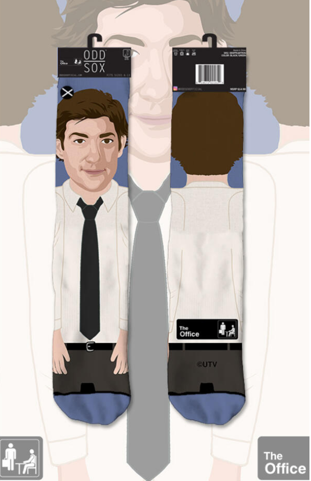 THE OFFICE TV SHOW Men’s JIM HALPERT 360 Socks ODD SOX Brand - Novelty Socks And Slippers