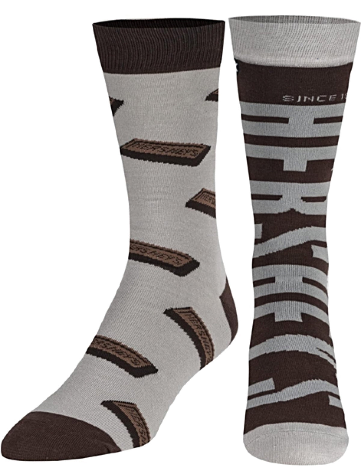 HERSHEY CHOCOLATE BAR Men’s Split Crew Socks ODD SOX Brand - Novelty Socks for Less
