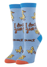 I DON’T GIVE A QUACK Ladies Yellow Duck Socks Oooh Yeah Brand - Novelty Socks And Slippers