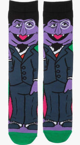 SESAME STREET MEN’S THE COUNT 360 SOCKS BIOWORLD BRAND - Novelty Socks And Slippers