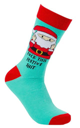 URBAN ECCENTRIC Unisex SANTA With MIDDLE FINGERS Christmas Socks ‘FUCK THIS FESTIVE SHIT’ - Novelty Socks And Slippers