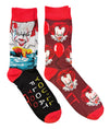 IT THE Movie Men’s PENNYWISE 2 Pair Of Halloween Socks ‘YOU’LL FLOAT TOO’ - Novelty Socks And Slippers