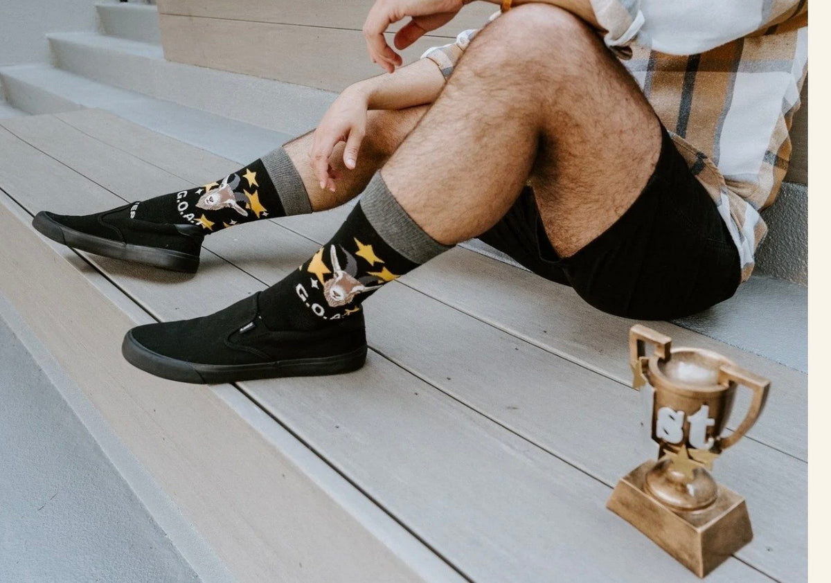 GREATEST OF ALL TIME Men’s G.O.A.T. Socks SOCKSMITH Brand