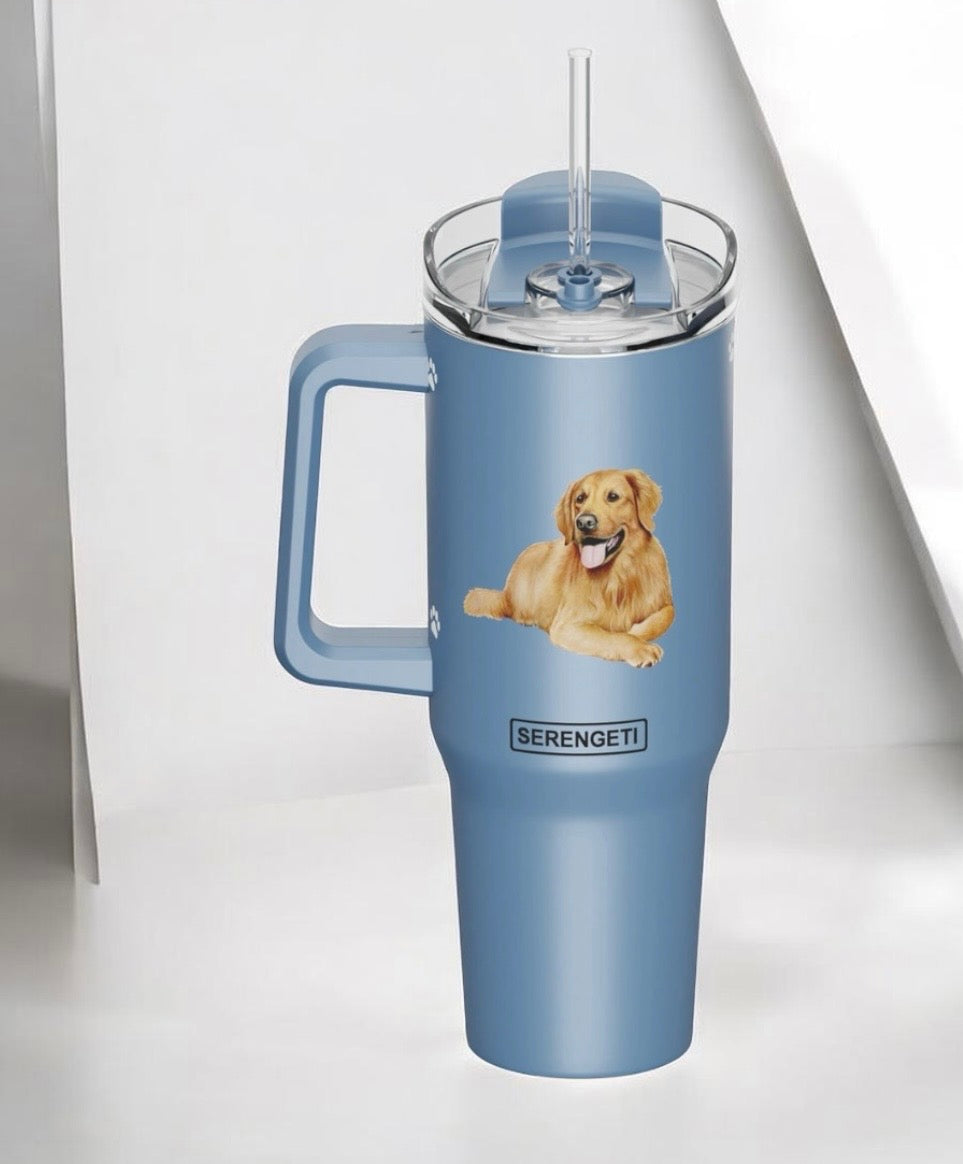Dog & Cat Stainless Steel Ultimate 40 Oz. Tumbler Hot & Cold Travel Mug By E&S Pets (Choose Breed)