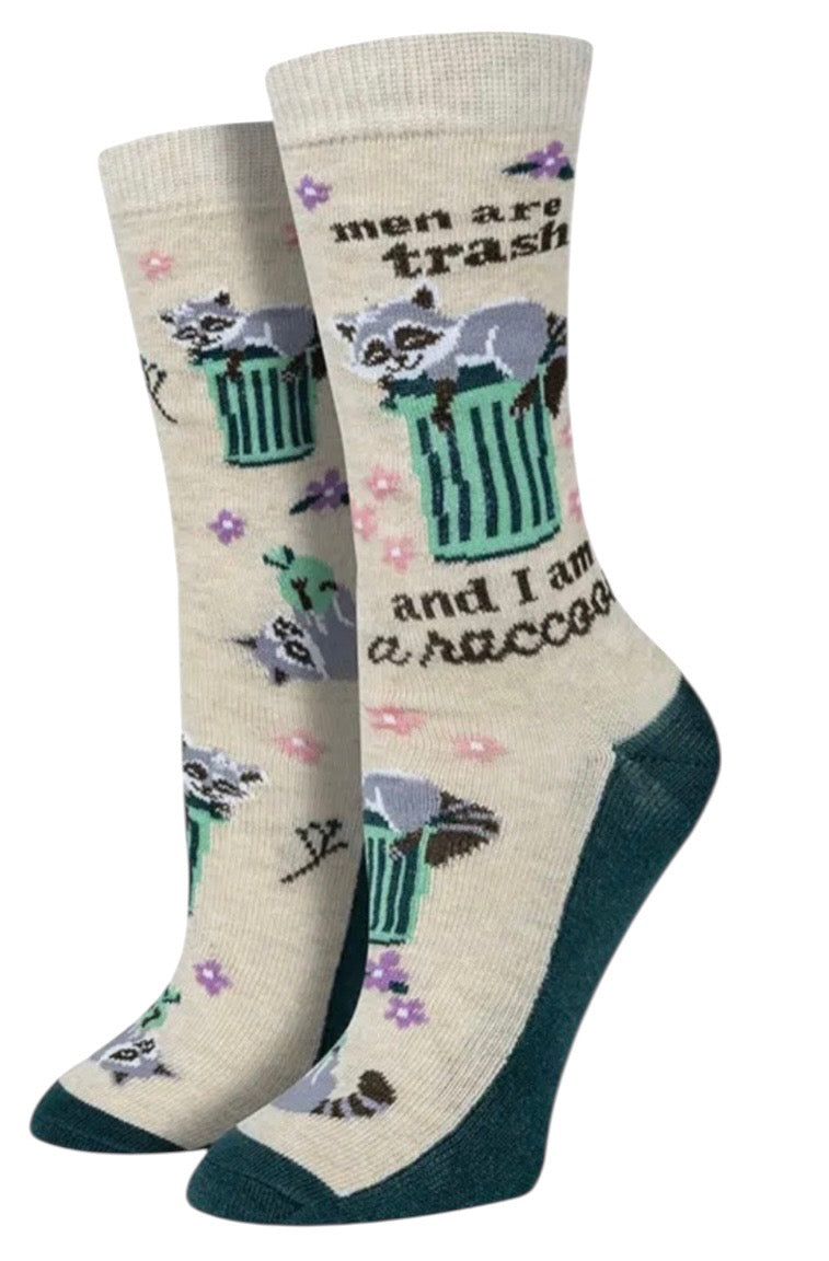 MEN ARE TRASH & I AM A RACCOON Ladies Socks SOCK HARBOR Brand - Novelty Socks And Slippers