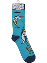 KINDA SALTY NOT BEING A MERMAID Adult UNISEX UNICORN Socks Primitives by Kathy Brand