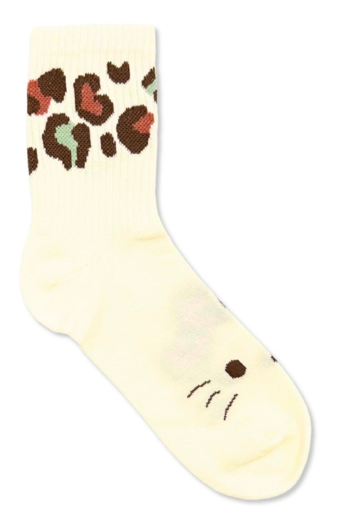 HELLO KITTY Ladies 2 Pair Of Crew Socks Animal Print