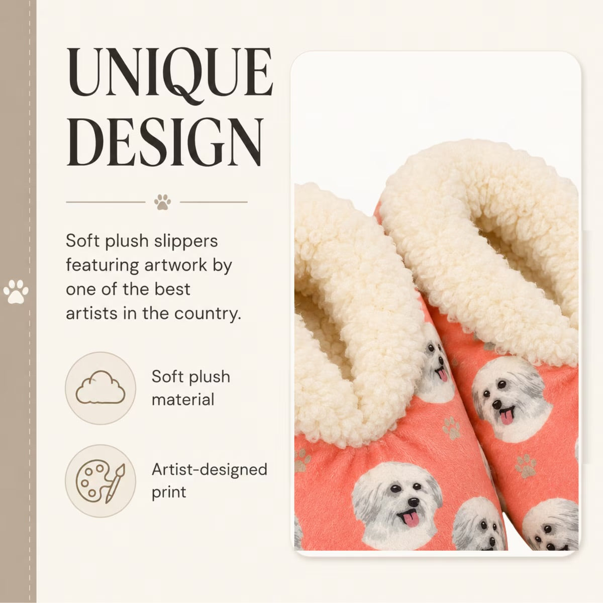 MALTESE Dog Ladies Non-Slip Slippers COMFIES BRAND By E&S Pets