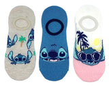 DISNEY LILO & STITCH Ladies 3 Pair Of No Show Liner Socks With PALM TREES & SUN - Novelty Socks And Slippers
