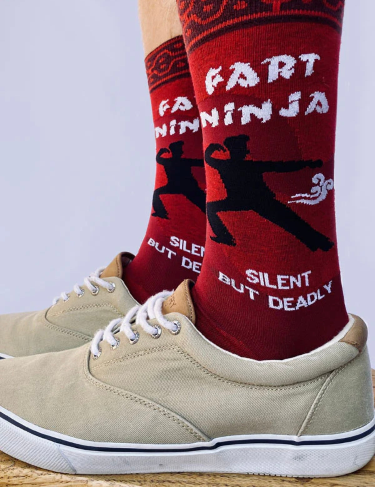 GROOVY THINGS Brand Men’s FART NINJA Socks - Novelty Socks And Slippers