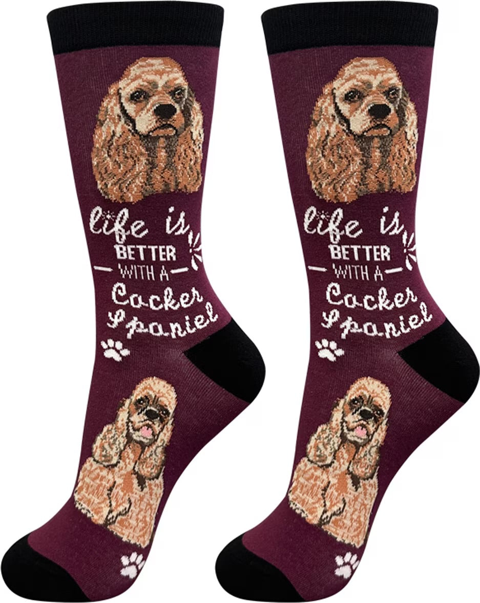 COCKER SPANIEL Dog Adult Unisex Socks By E&S Pets Choose Style