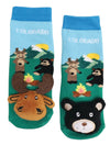 MESSY MOOSE Brand Unisex Baby MOOSE & BEAR Gripper Bottom Socks - Novelty Socks And Slippers