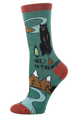 OOOH YEAH Brand Ladies BEAR NEEDS Socks ‘YES I SHIT IN THE WOODS’ (Choose Color) - Novelty Socks And Slippers