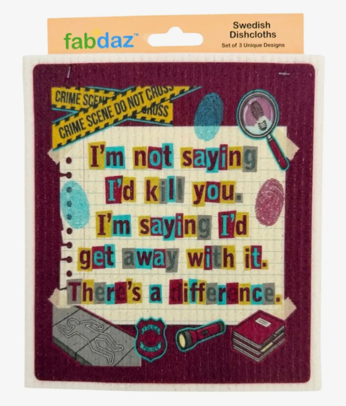 TRUE CRIME FUNNY SAYINGS Set Of 3 Swedish Dishcloths ‘They Never Found The Body And Honestly, Good For Her’