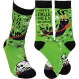 HAPPY HALLOWEEN WITCHES Adult Unisex Socks PRIMITIVES BY KATHY Brand - Novelty Socks And Slippers