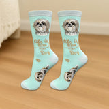 BEIGE SHIH TZU Dog Adult Unisex Socks By E&S Pets Choose Style