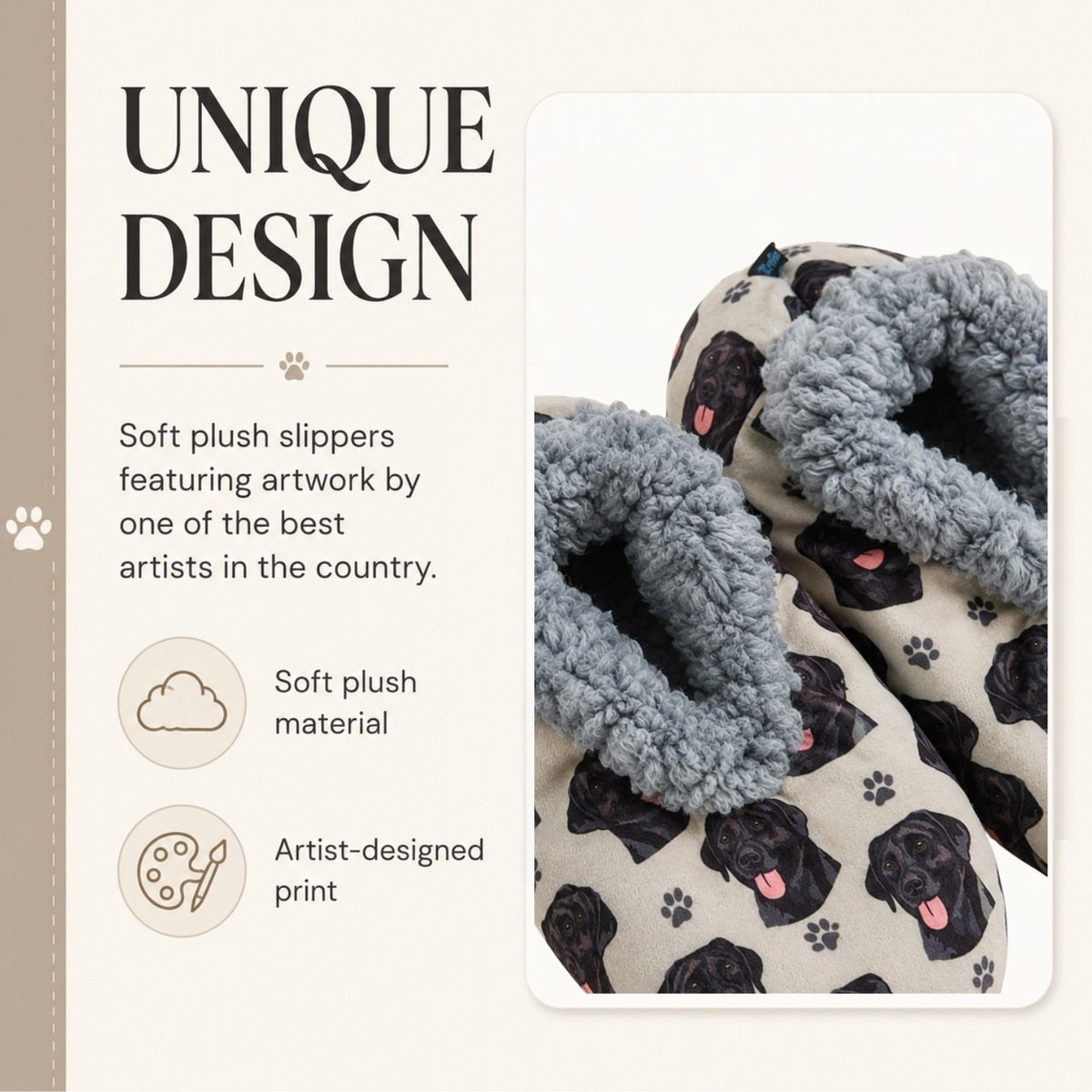 BLACK LABRADOR Dog Ladies Non-Slip Slippers COMFIES BRAND By E&S Pets