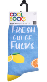 FRESH OUT OF FUCKS Unisex Socks COOL SOCKS Brand Size Medium - Novelty Socks And Slippers