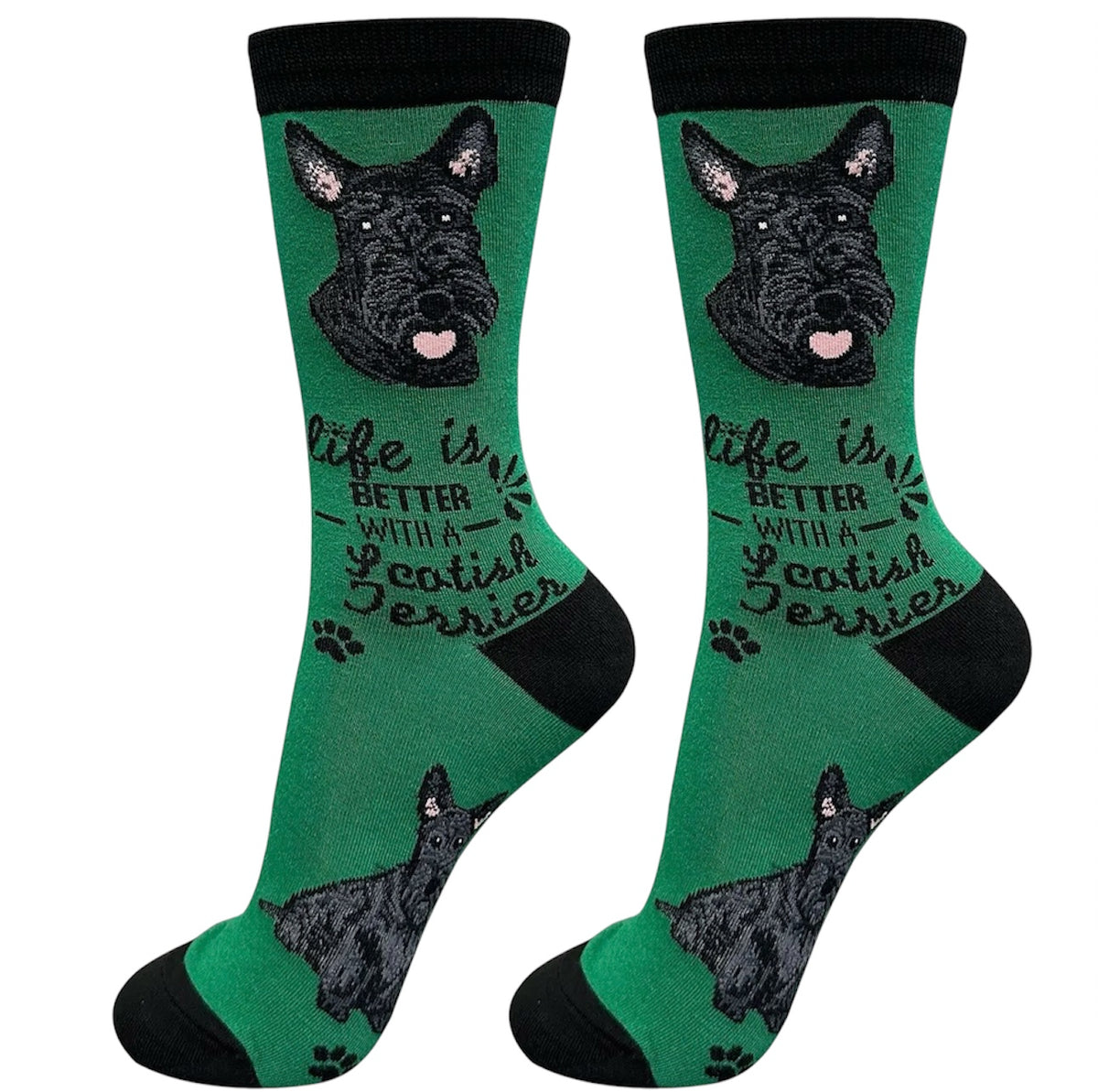 SCOTTISH TERRIER DOG Adult Unisex Socks By E&S Pets 'SCOTTIE' (Choose Style) - Novelty Socks And Slippers