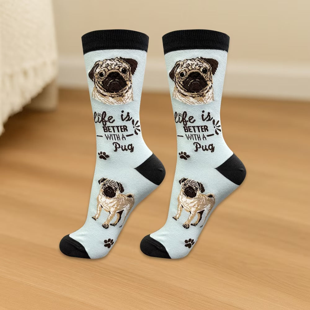 PUG DOG Adult Unisex Socks By E&S Pets Choose Style