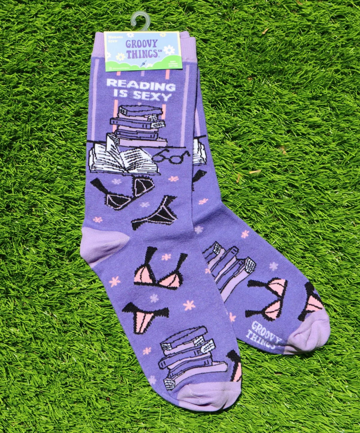 GROOVY THINGS Brand Ladies READING IS SEXY Socks - Novelty Socks And Slippers