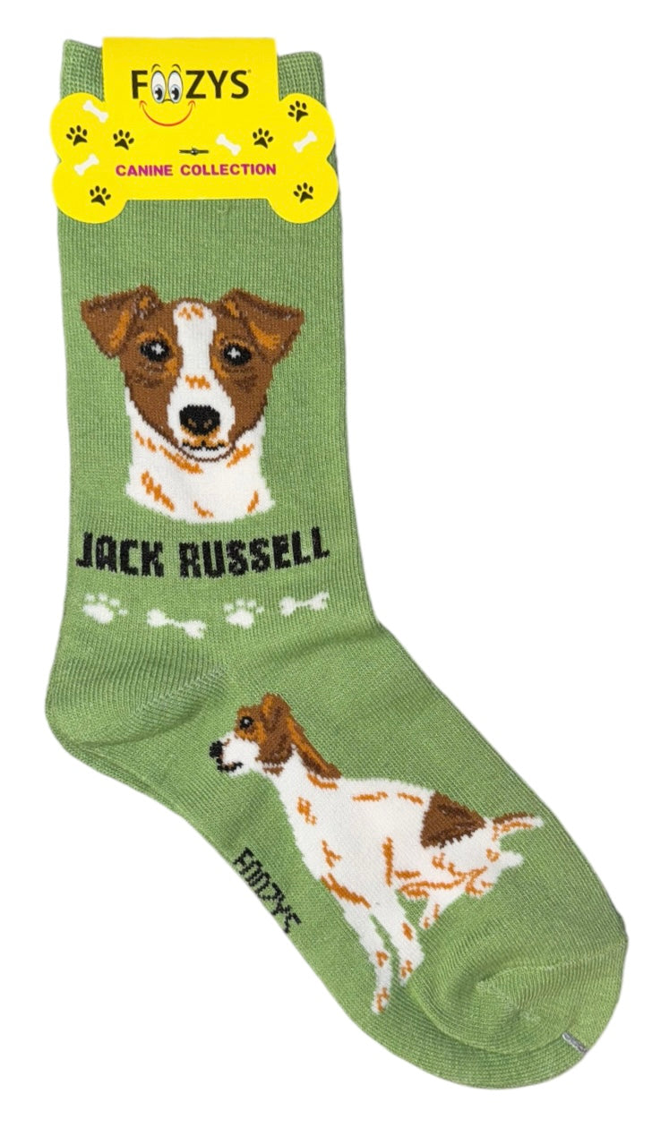 FOOZYS Brand Ladies JACK RUSSELL TERRIER Dog Socks - Novelty Socks And Slippers
