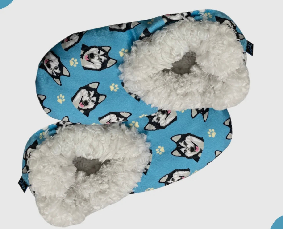 SIBERIAN HUSKY Dog Ladies Non-Slip Slippers COMFIES BRAND By E&S Pets - Novelty Socks And Slippers