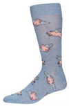 MeMoi Brand Men’s FLYING PIGS Socks - Novelty Socks And Slippers