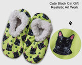 BLACK CAT Ladies Non-Slip Slippers COMFIES BRAND By E&S Pets - Novelty Socks And Slippers
