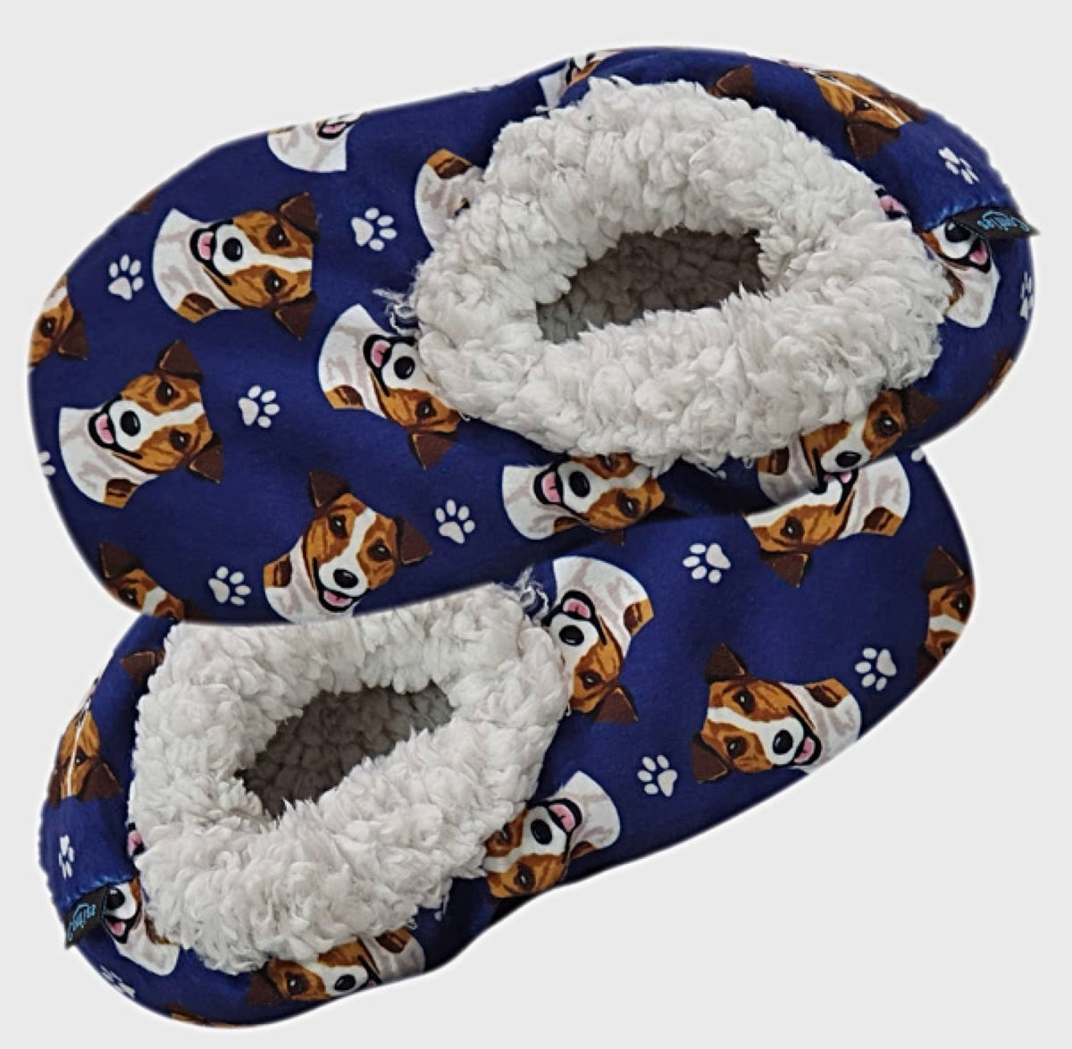COMFIES BRAND LADIES JACK RUSSELL DOG NON-SKID SLIPPERS - Novelty Socks for Less