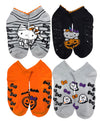 HELLO KITTY Ladies 4 Pair Of Thick No Show Gripper Bottom Halloween Socks - Novelty Socks And Slippers