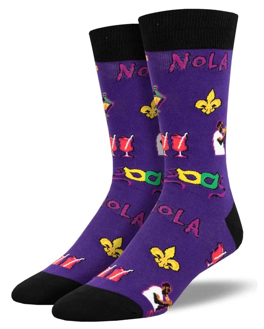MARDI GRAS Men’s Socks ‘NOLA’ Socksmith Brand