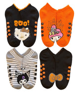 HELLO KITTY Ladies 4 Pair Of Holiday Thick No Show Gripper Bottom Socks (Choose Holiday)