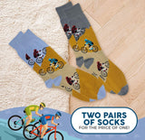 FOOZYS Brand Men’s MOUNTAIN BIKING 2 Pair Of Socks - Novelty Socks And Slippers