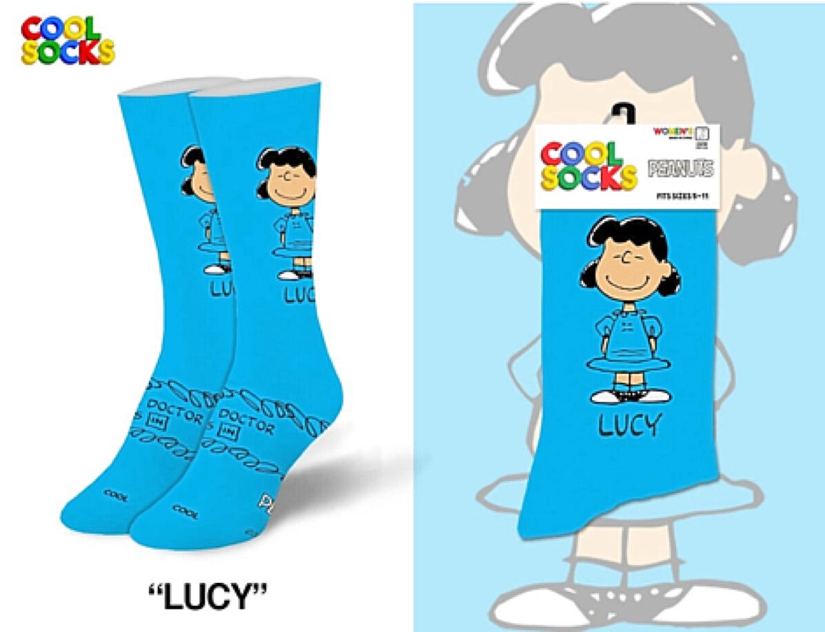 PEANUTS Unisex LUCY Socks ‘THE DOCTOR IS IN’ COOL SOCKS Brand - Novelty Socks for Less