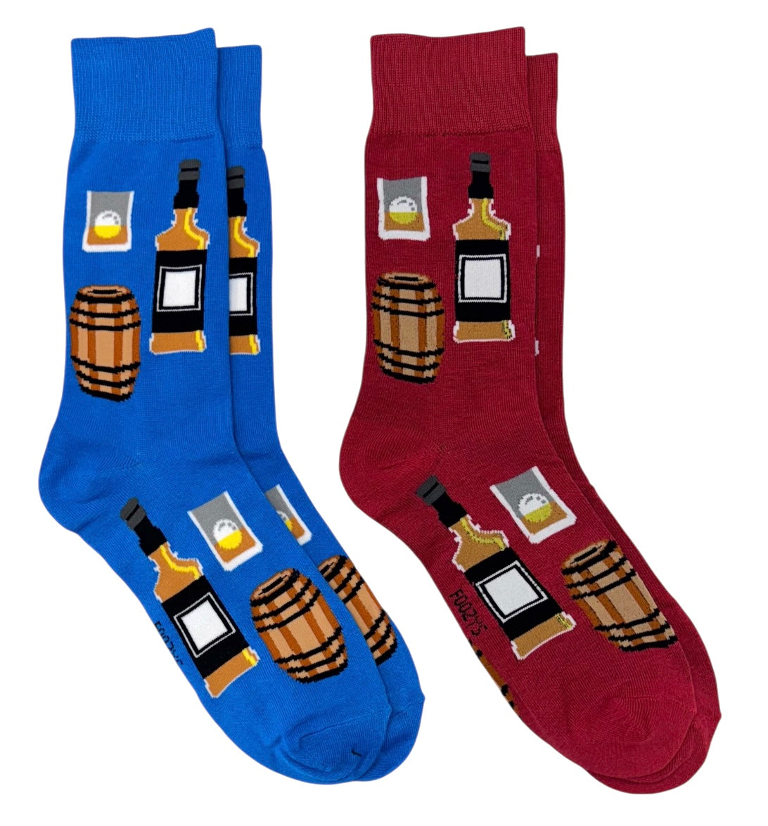 FOOZYS Brand Men’s BOURBON 2 Pair Of Socks - Novelty Socks And Slippers