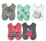 PEANUTS Ladies CHRISTMAS 5 Pair Of No Show Socks With CHARLIE BROWN, LUCY, SALLY, LINUS & SNOOPY - Novelty Socks And Slippers