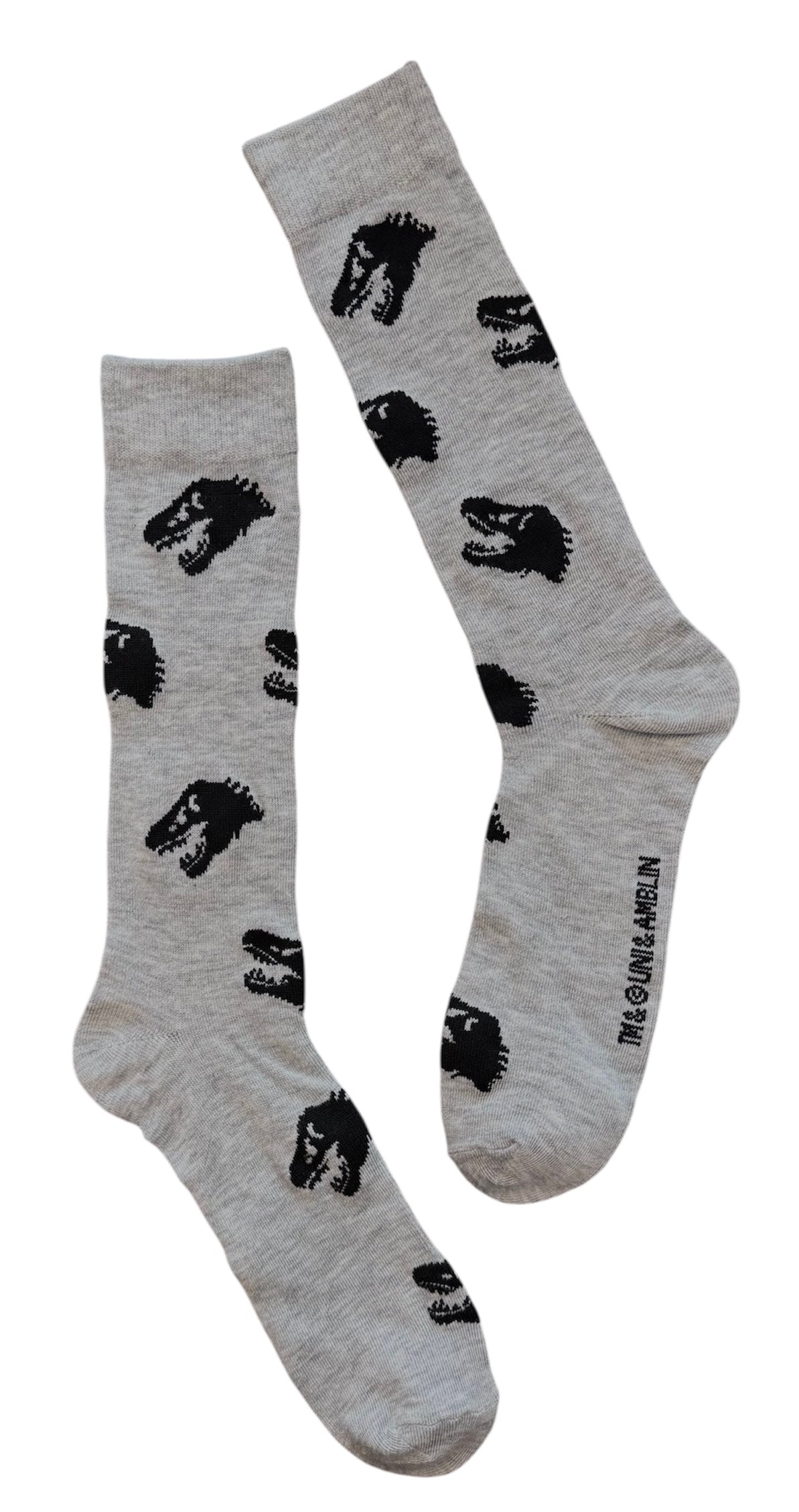 JURASSIC PARK Movie Men's T-Rex Socks T-REX HEADS ALL OVER - Novelty Socks And Slippers