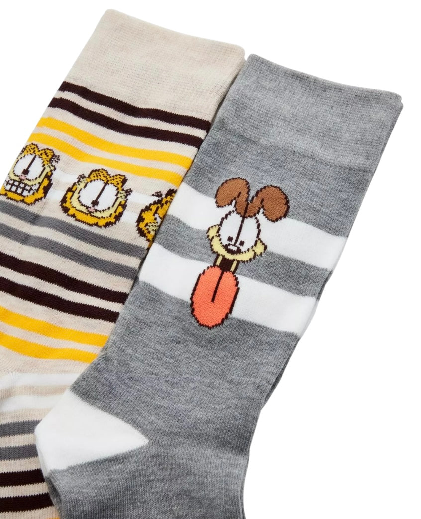 GARFIELD & ODIE Men’s 2 Pair Of Socks NICKELODEON - Novelty Socks And Slippers