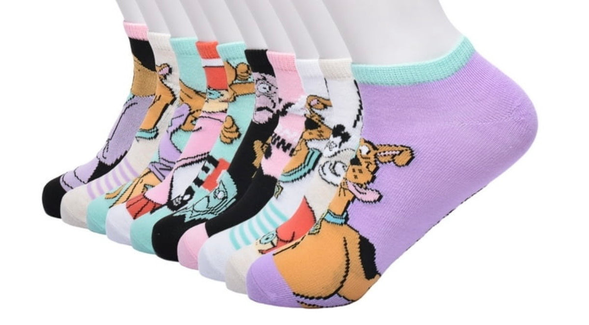 SCOOBY-DOO Ladies 10 Pair Of Low Cut Socks