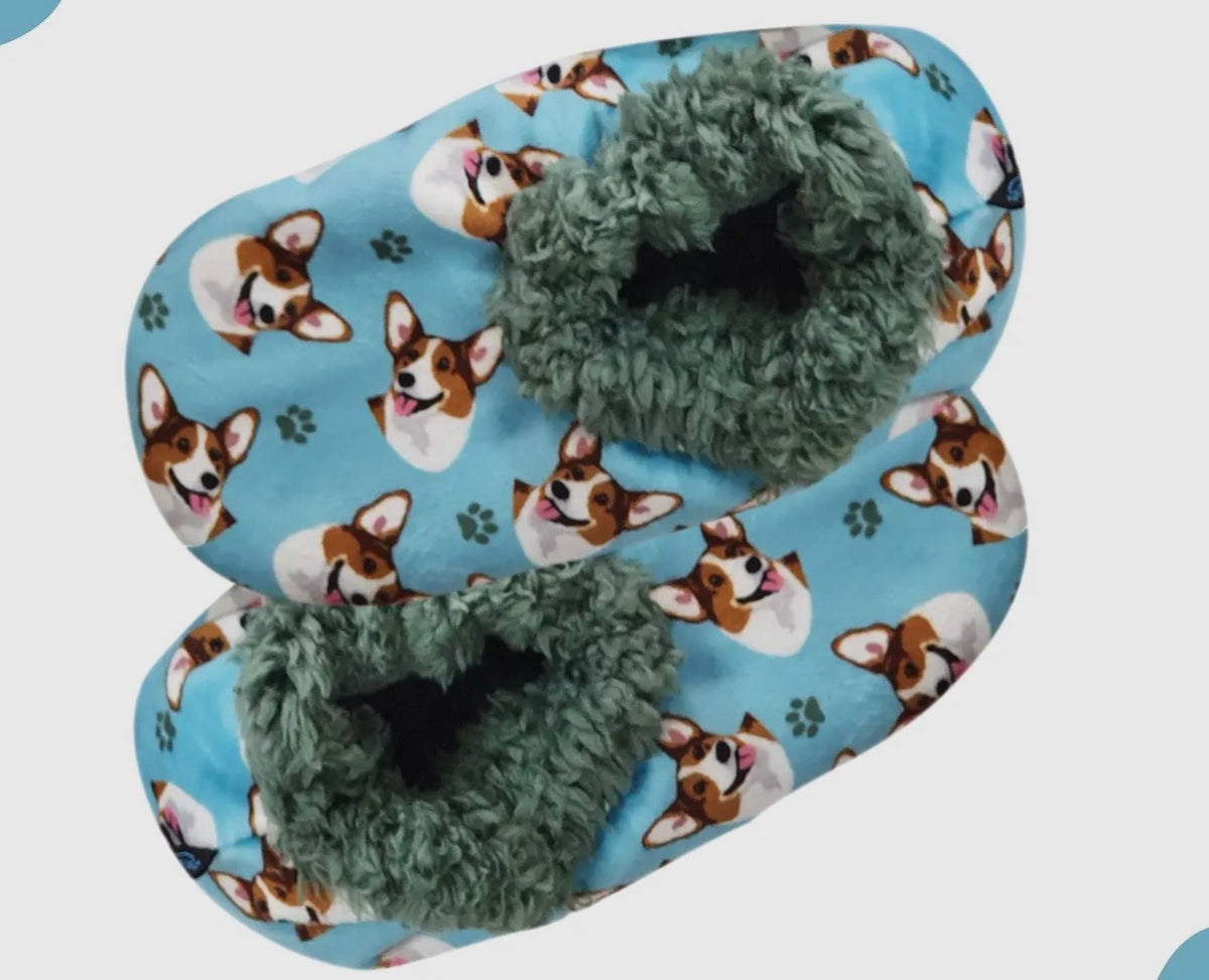 WELSH CORGI Dog Ladies Non-Slip Slippers COMFIES BRAND By E&S Pets - Novelty Socks And Slippers