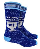GROOVY THINGS Co. Brand Men’s TROPHY HUSBAND Socks - Novelty Socks And Slippers