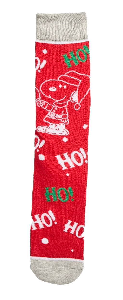 PEANUTS Men’s 3 Pair Of SNOOPY Christmas Socks HO HO HO - Novelty Socks And Slippers