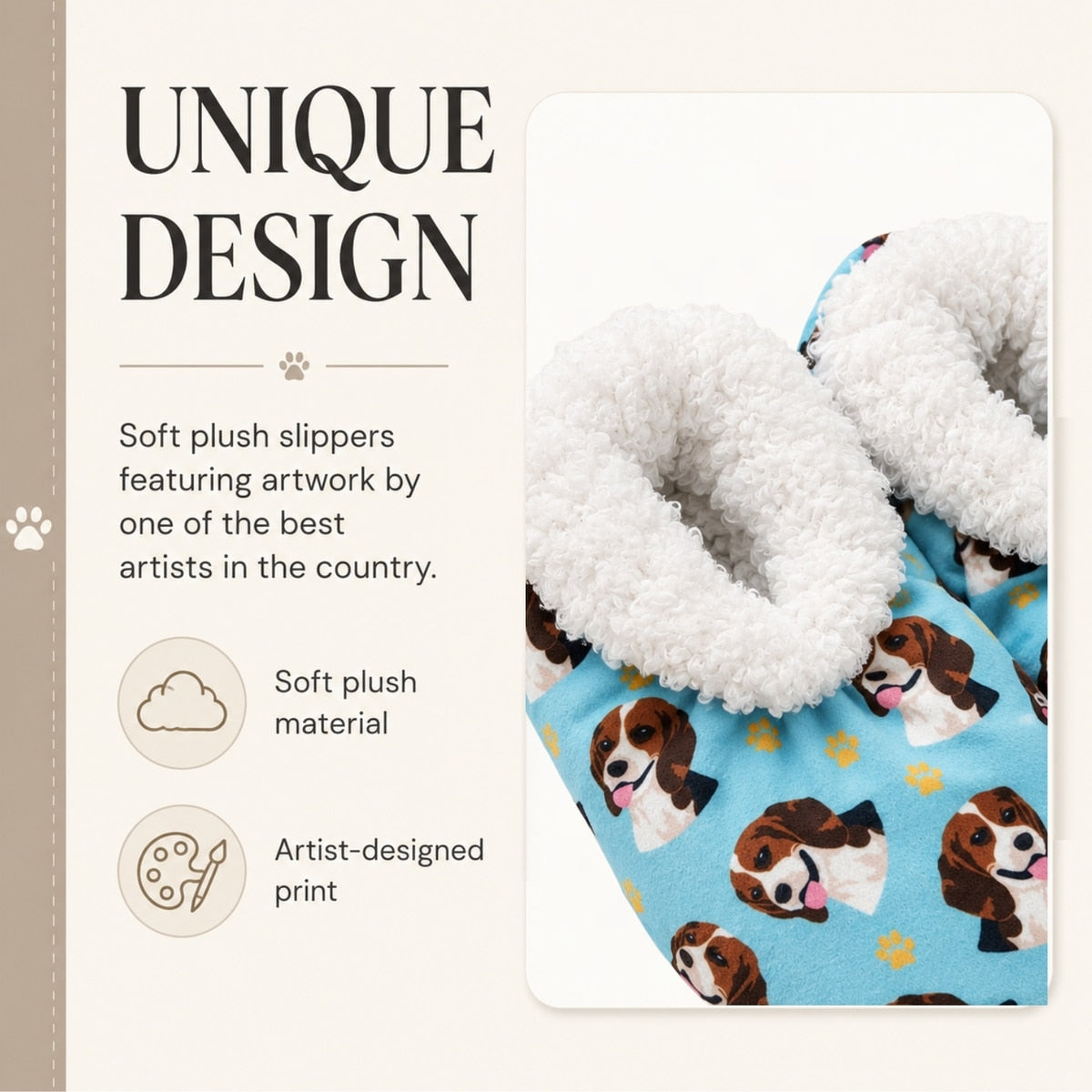 BEAGLE Dog Ladies Non-Slip Slippers COMFIES BRAND By E&S Pets