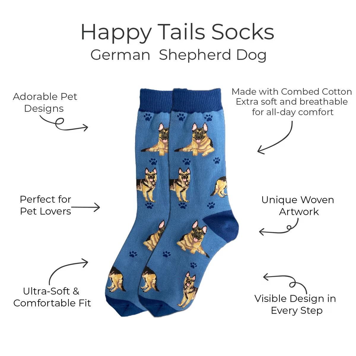 GERMAN SHEPHERD Dog Adult Unisex Socks By E&S Pets Choose Style