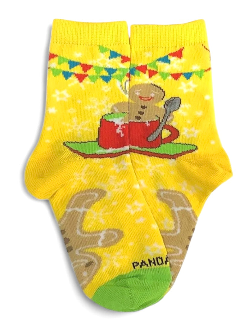 GINGERBREAD MAN Unisex Kids Christmas Socks (Choose Size) Sock Panda Brand - Novelty Socks And Slippers