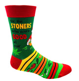 FABDAZ Brand Men’s CHRISTMAS MARIJUANA Socks ‘FOR THE STONERS WHO WERE GOOD ALL YEAR’ - Novelty Socks And Slippers