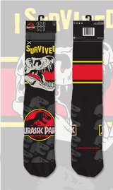 JURASSIC PARK Men’s Socks ODD SOX Brand ‘I SURVIVED JURASSIC PARK’ - Novelty Socks And Slippers