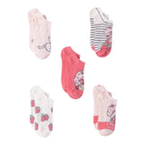 STRAWBERRY SHORTCAKE Ladies 5 Pair of No Show Socks With CUSTARD THE CAT